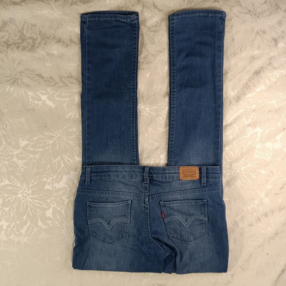 Levis Jeans Girls 16 Reg Blue Denim 711 Skinny Lowrise Stretchy 5 Pocket